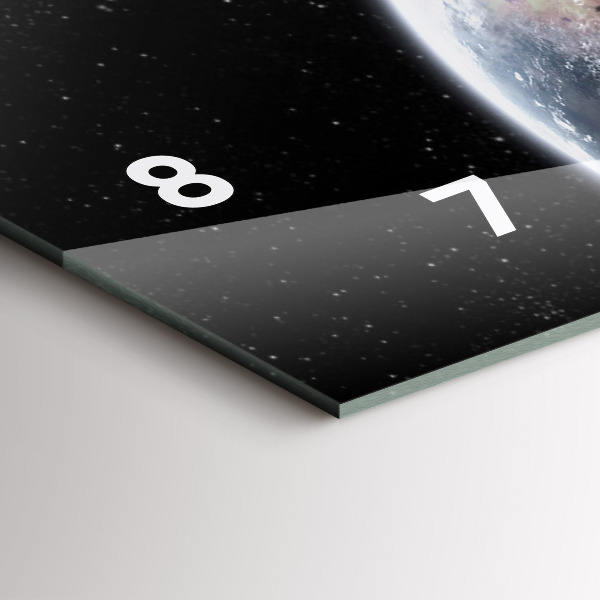 Horloge rectangulaire horizontale Terre Lune Soleil