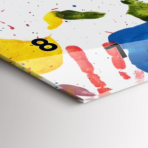 Horloge murale horizontale 'Empreintes de mains d''enfants'