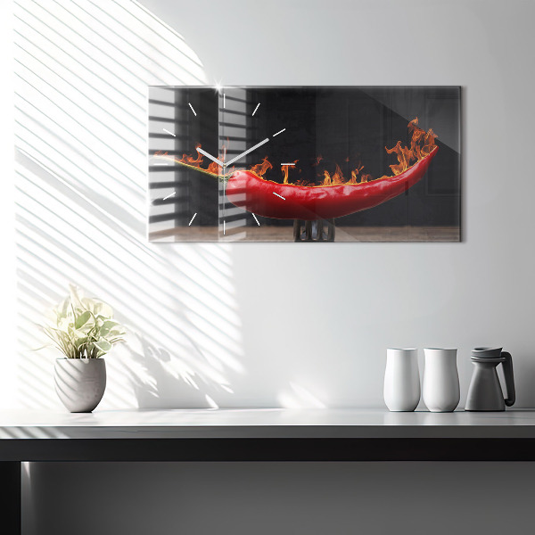 Horloge murale horizontale Pepperoni au poivre