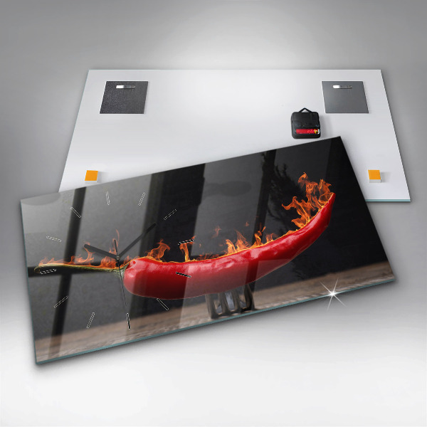 Horloge murale horizontale Pepperoni au poivre