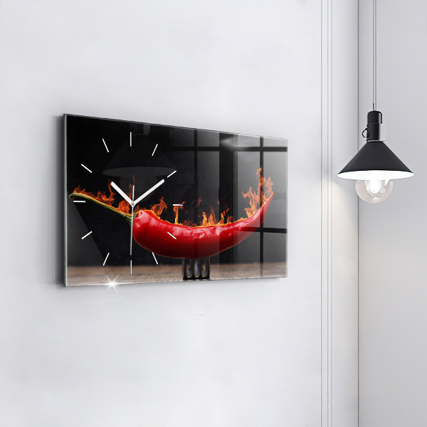 Horloge murale horizontale Pepperoni au poivre