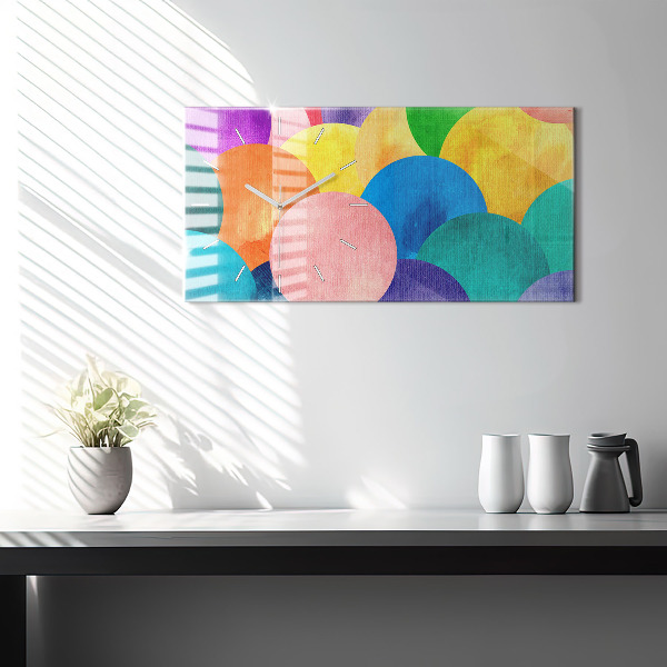 Horloge murale horizontale Cercles abstraits