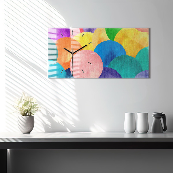 Horloge murale horizontale Cercles abstraits