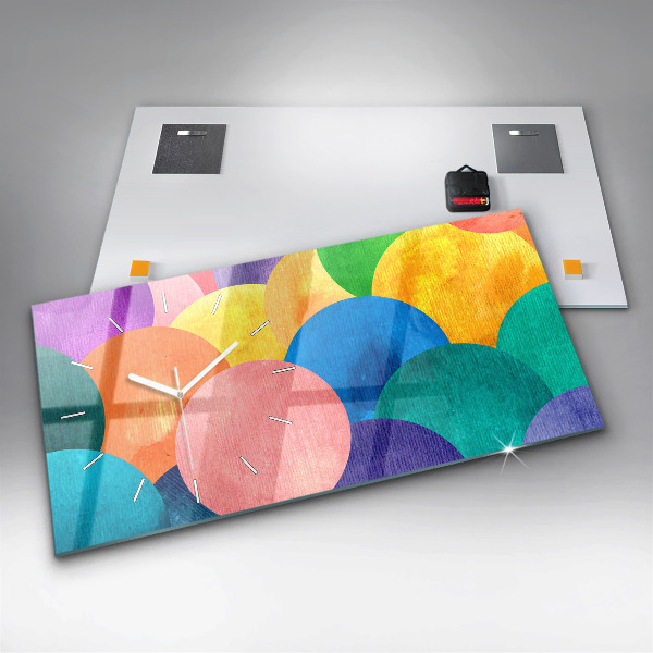 Horloge murale horizontale Cercles abstraits