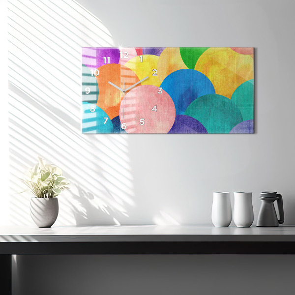 Horloge murale horizontale Cercles abstraits