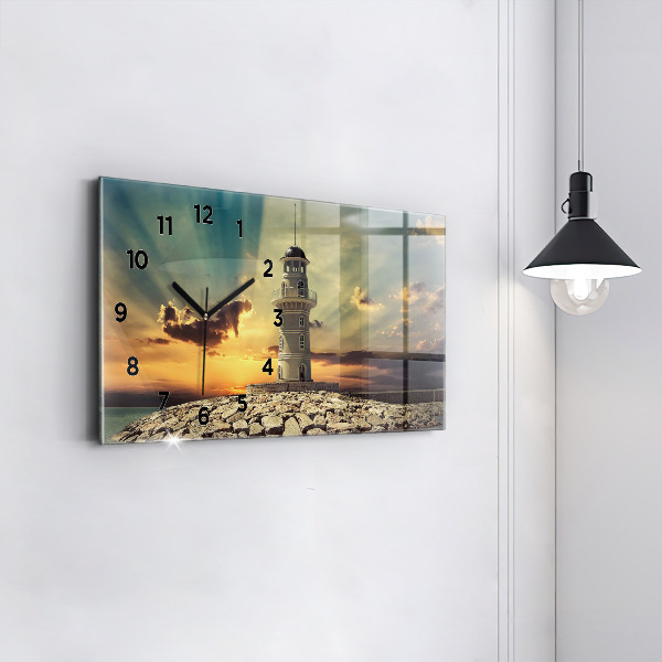 Horloge murale horizontale Phare sur la mer