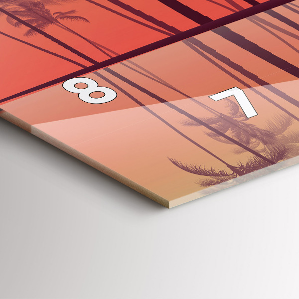 Horloge murale horizontale Palmiers tropicaux