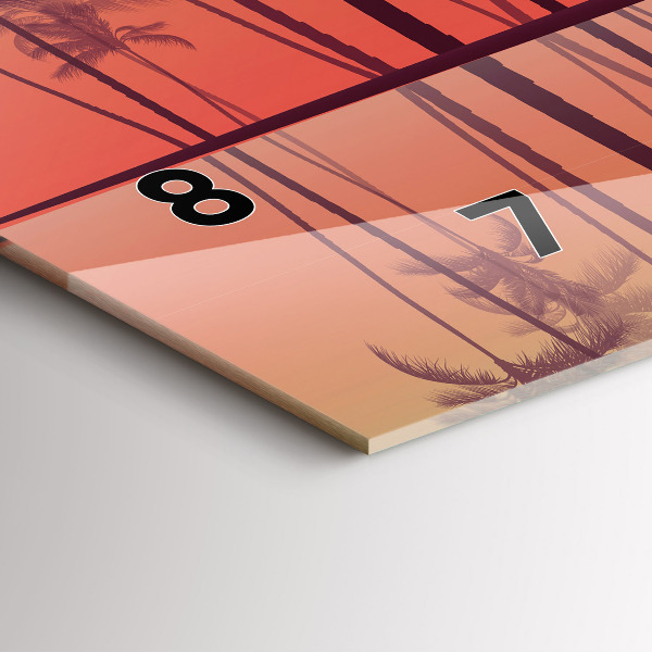 Horloge murale horizontale Palmiers tropicaux