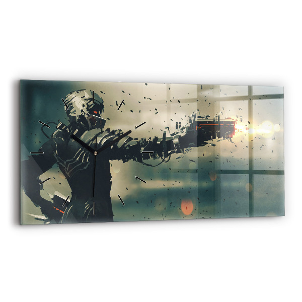 Horloge murale horizontale 'Jeu d''arme mortelle'