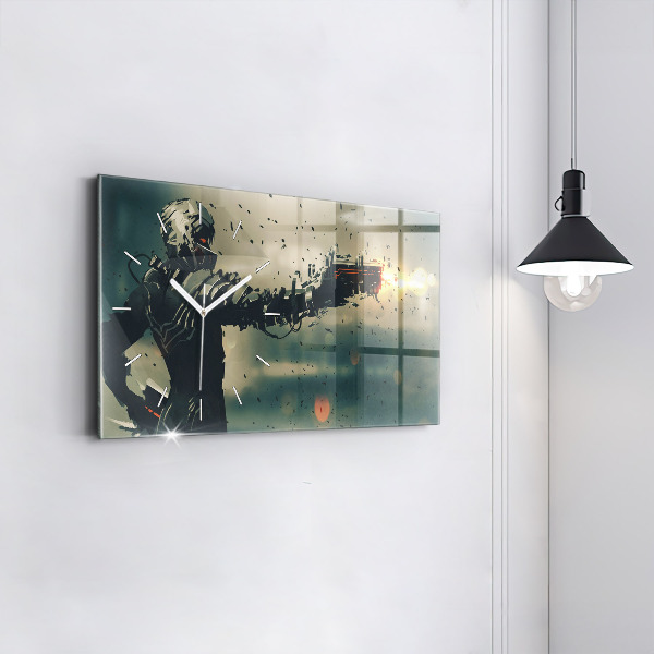 Horloge murale horizontale 'Jeu d''arme mortelle'