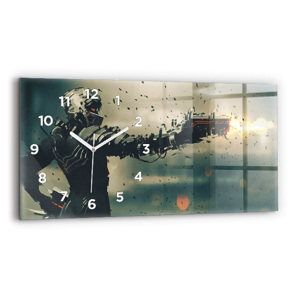 Horloge murale horizontale 'Jeu d''arme mortelle'