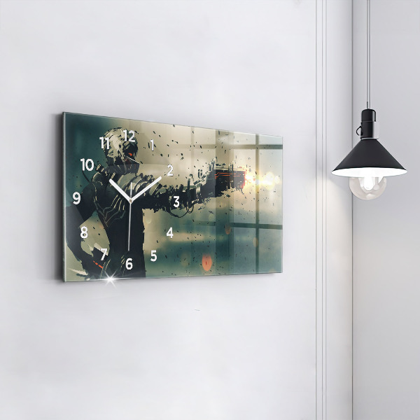 Horloge murale horizontale 'Jeu d''arme mortelle'