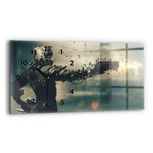 Horloge murale horizontale 'Jeu d''arme mortelle'