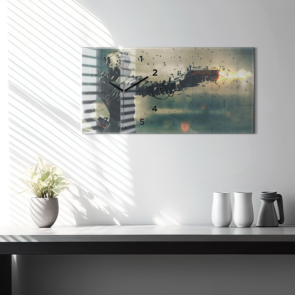 Horloge murale horizontale 'Jeu d''arme mortelle'
