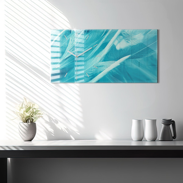 Horloge murale horizontale Vert turquoise vintage