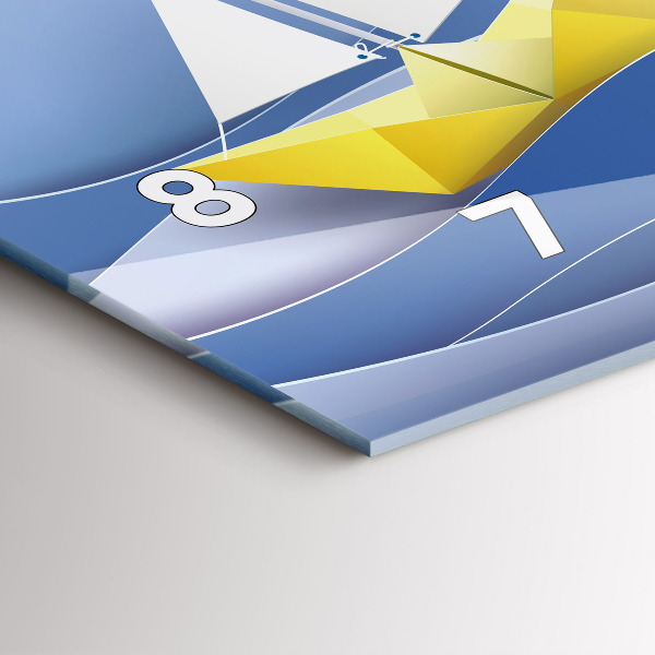 Horloge murale horizontale Voiliers colorés en origami