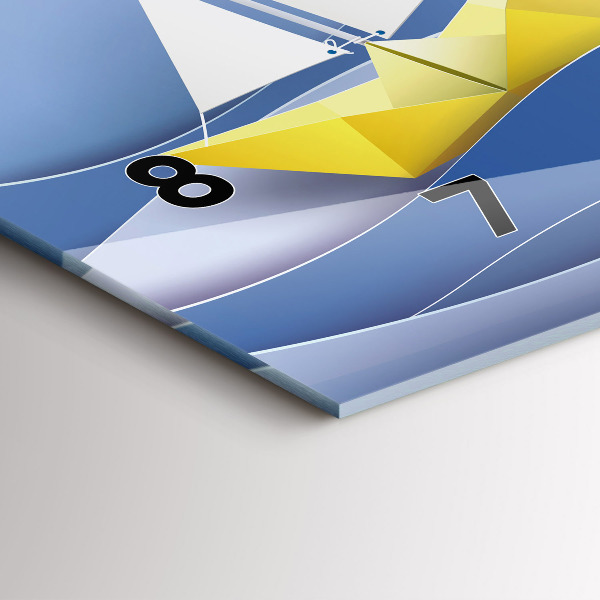 Horloge murale horizontale Voiliers colorés en origami