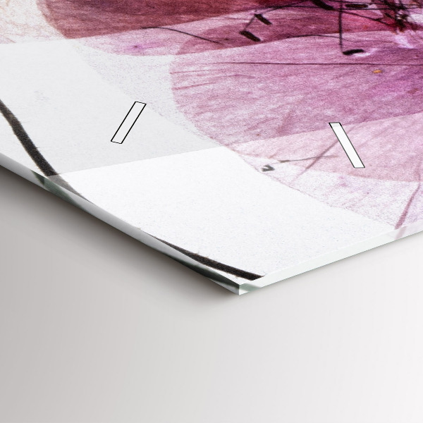 Horloge murale horizontale Fleurs de coquelicots séchées