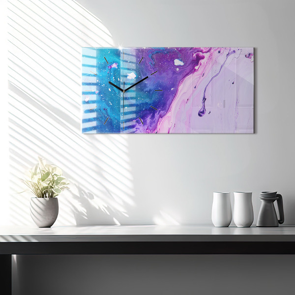 Horloge murale horizontale Fond coloré