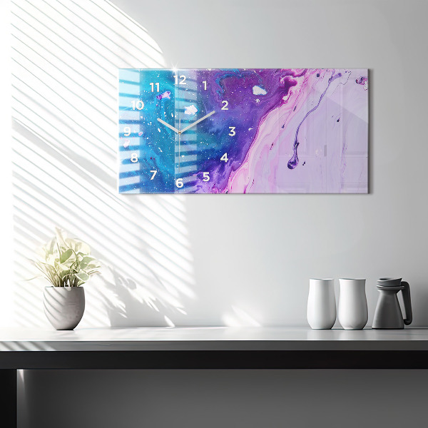 Horloge murale horizontale Fond coloré