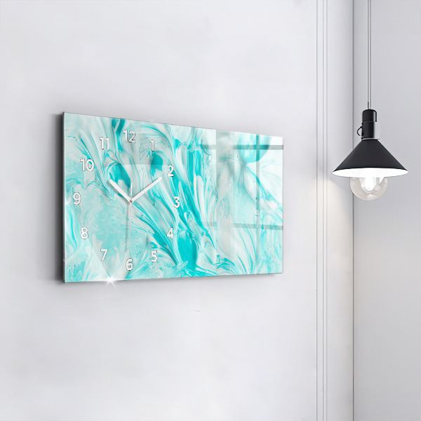 Horloge murale horizontale Abstraction bleue