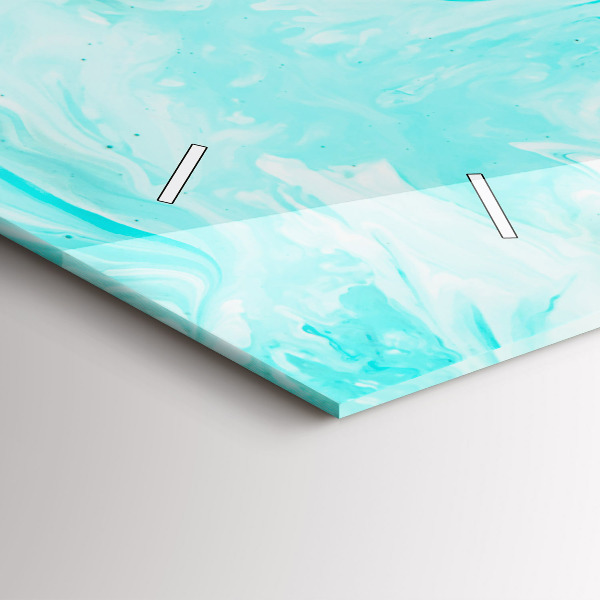 Horloge murale horizontale Abstraction bleue