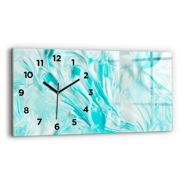 Horloge murale horizontale Abstraction bleue