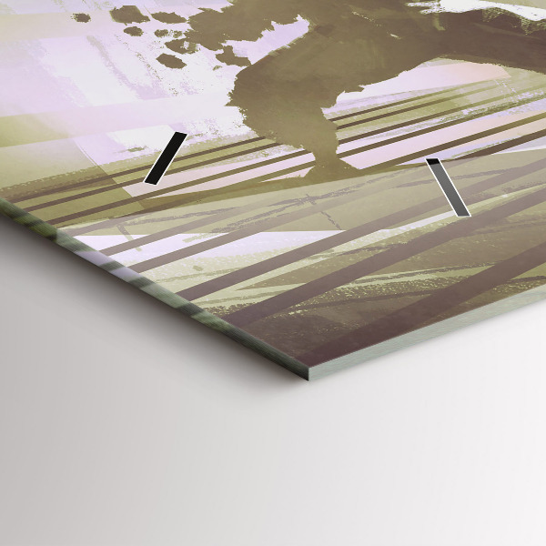 Horloge murale horizontale Combat robot contre samouraï