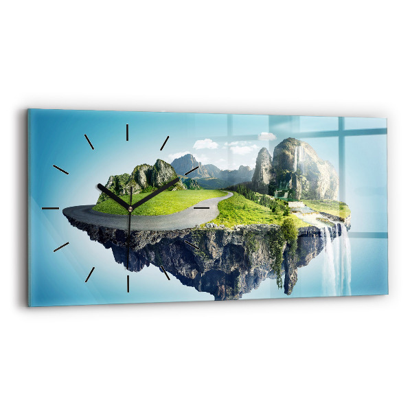 Horloge murale horizontale 'L''île volante'