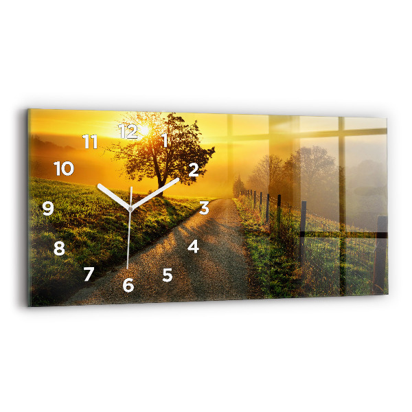 Horloge murale horizontale Brouillard au lever du soleil