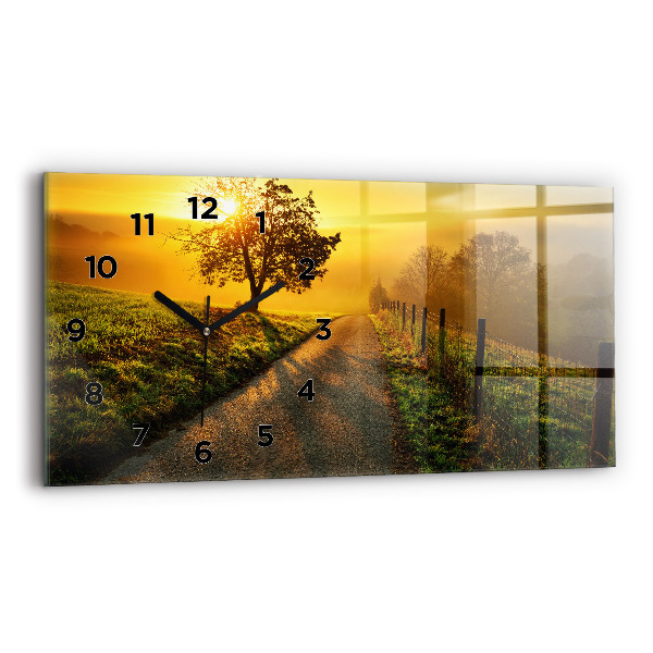 Horloge murale horizontale Brouillard au lever du soleil