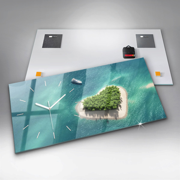 Horloge murale horizontale Île du Cœur