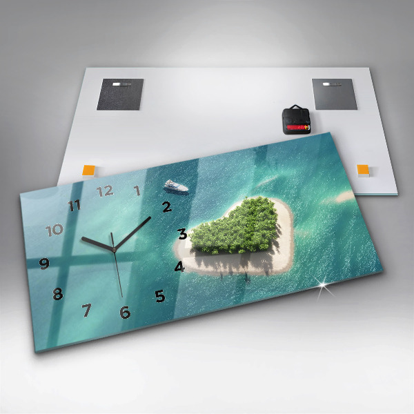 Horloge murale horizontale Île du Cœur