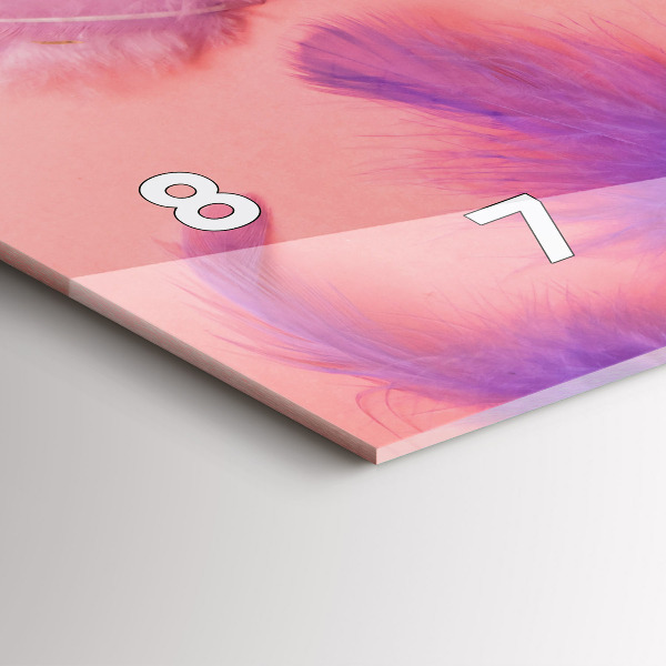 Horloge murale horizontale Plumes colorées