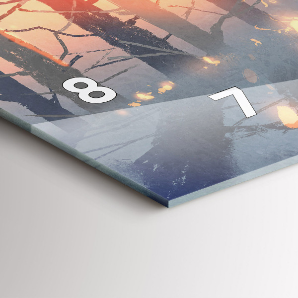 Horloge murale horizontale 'Paysage d''arbres d''hiver'