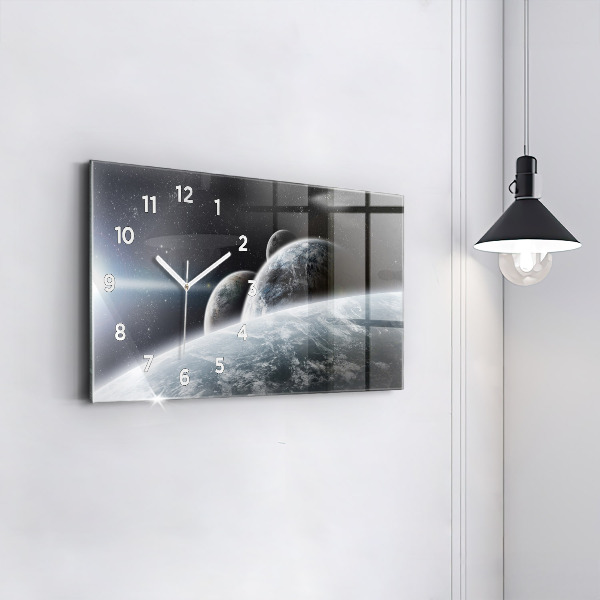 Horloge rectangulaire horizontale Planètes spatiales