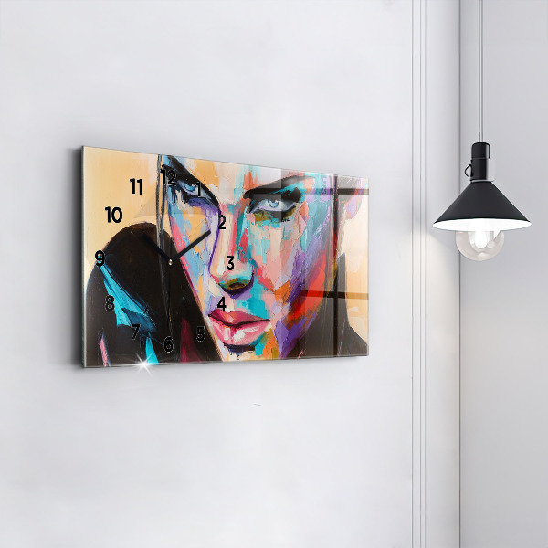 Horloge murale horizontale 'Portrait d''une femme'