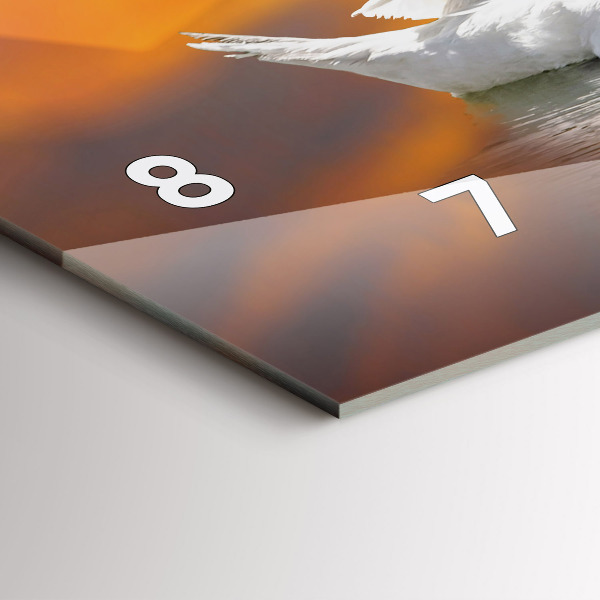 Horloge murale horizontale Cygnes amoureux