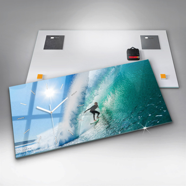Horloge rectangulaire horizontale Surf à Hawaï