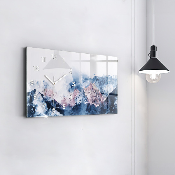 Horloge murale horizontale Chaînes de montagnes abstraites
