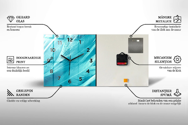 Horloge murale horizontale 'Papillon sur l''herbe'