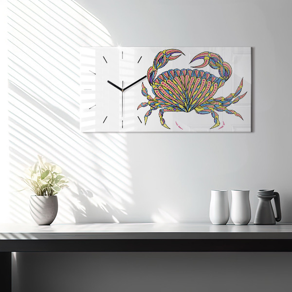 Horloge murale horizontale Crabe ethnique