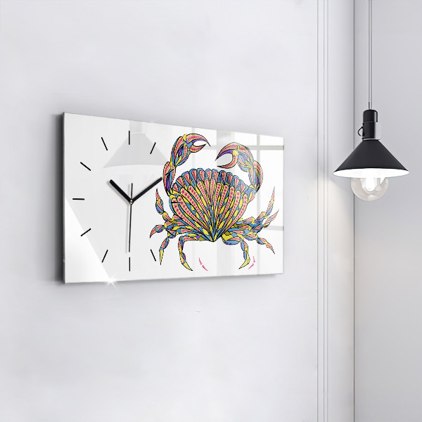 Horloge murale horizontale Crabe ethnique
