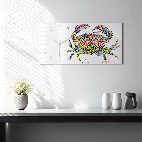 Horloge murale horizontale Crabe ethnique