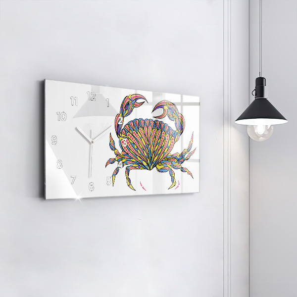 Horloge murale horizontale Crabe ethnique