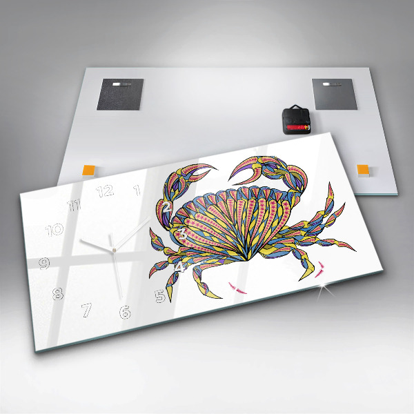 Horloge murale horizontale Crabe ethnique