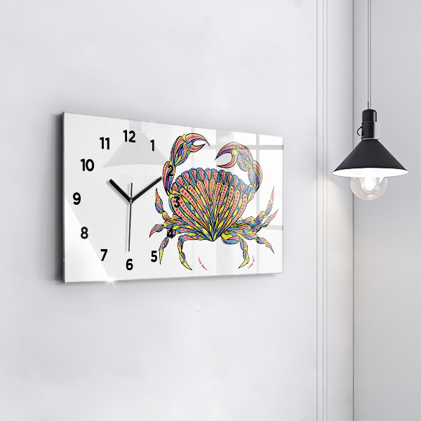 Horloge murale horizontale Crabe ethnique