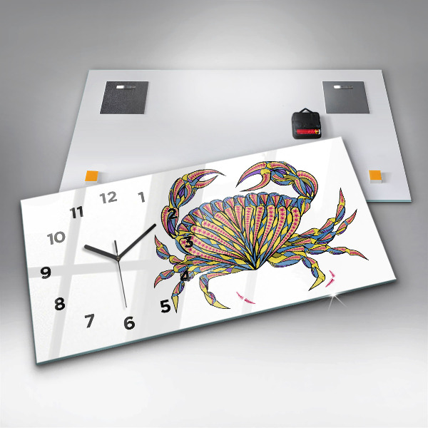 Horloge murale horizontale Crabe ethnique