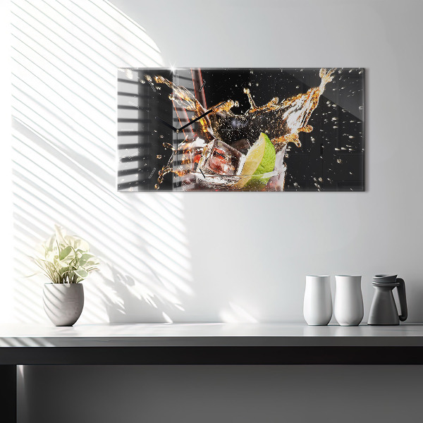 Horloge rectangulaire horizontale Boire avec de la glace