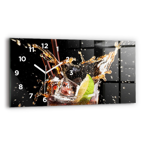 Horloge rectangulaire horizontale Boire avec de la glace